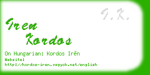 iren kordos business card