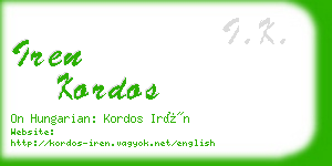 iren kordos business card